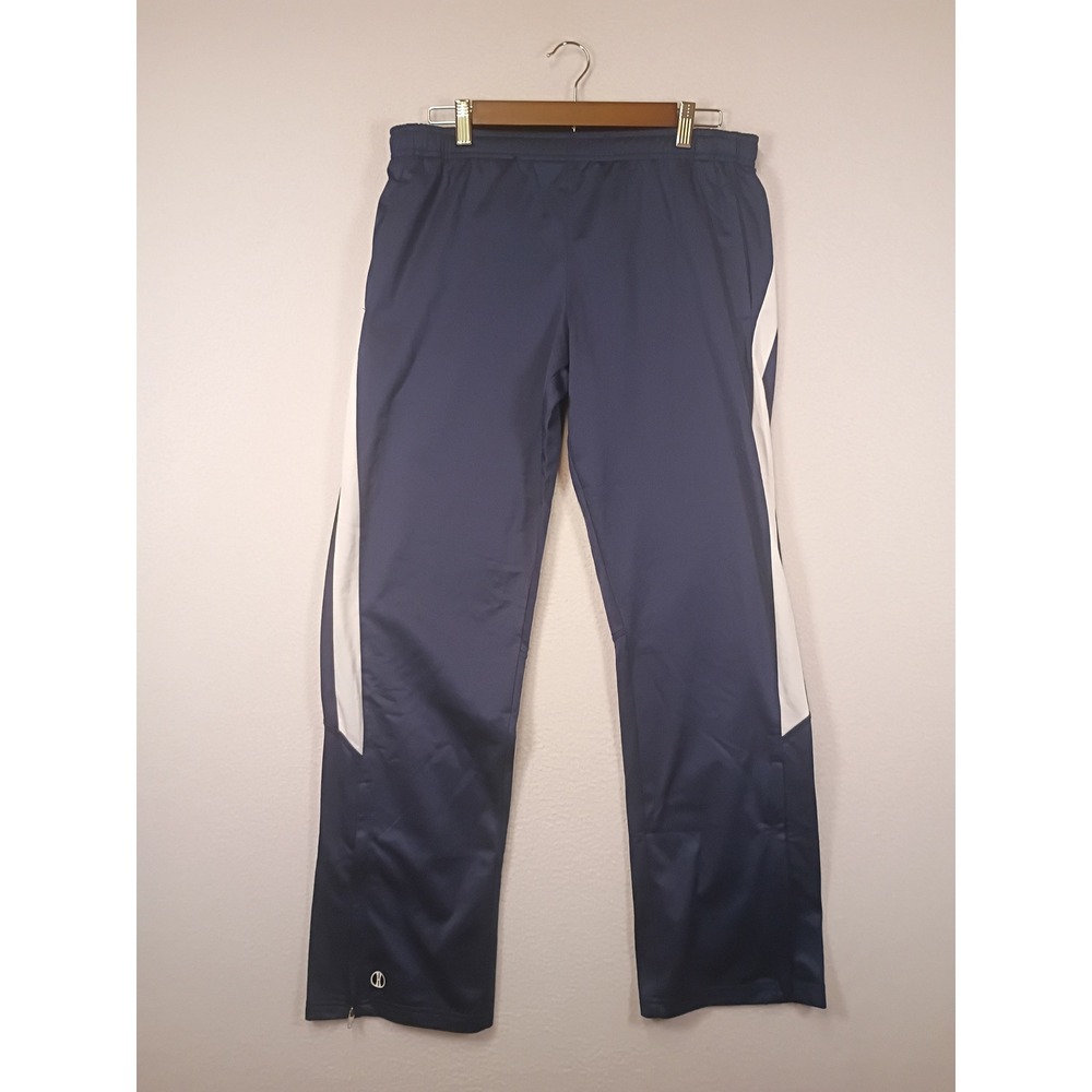 Athletic Holloway Ladies S Navy Blue White Side Stripe Zipper Hem Track Pants